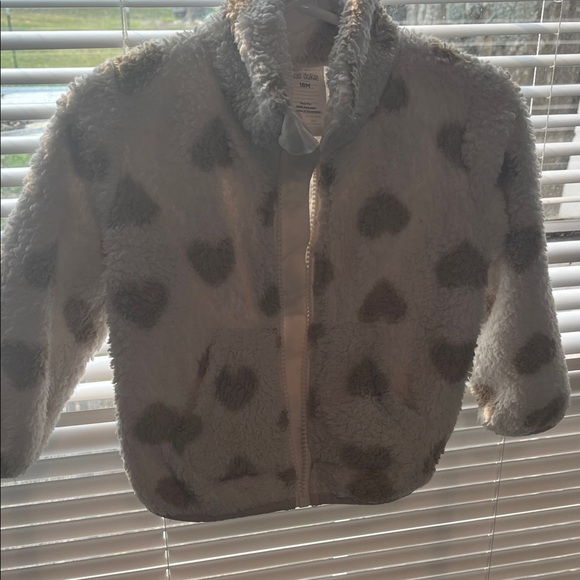 okie dokie Other - Okie Dokie Gray Heart Pattern Puffer Jacket